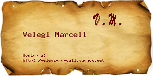 Velegi Marcell névjegykártya